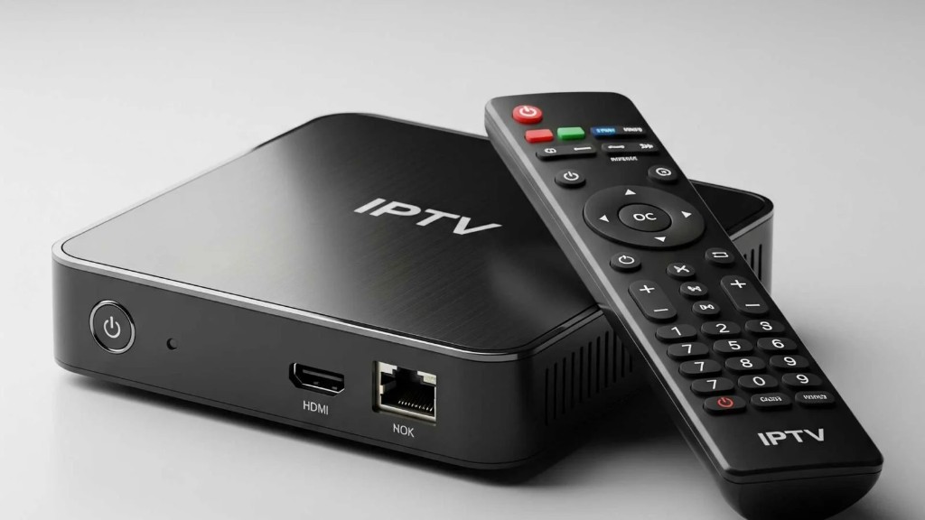IPTV box med fjärrkontroll och HDMI-anslutning